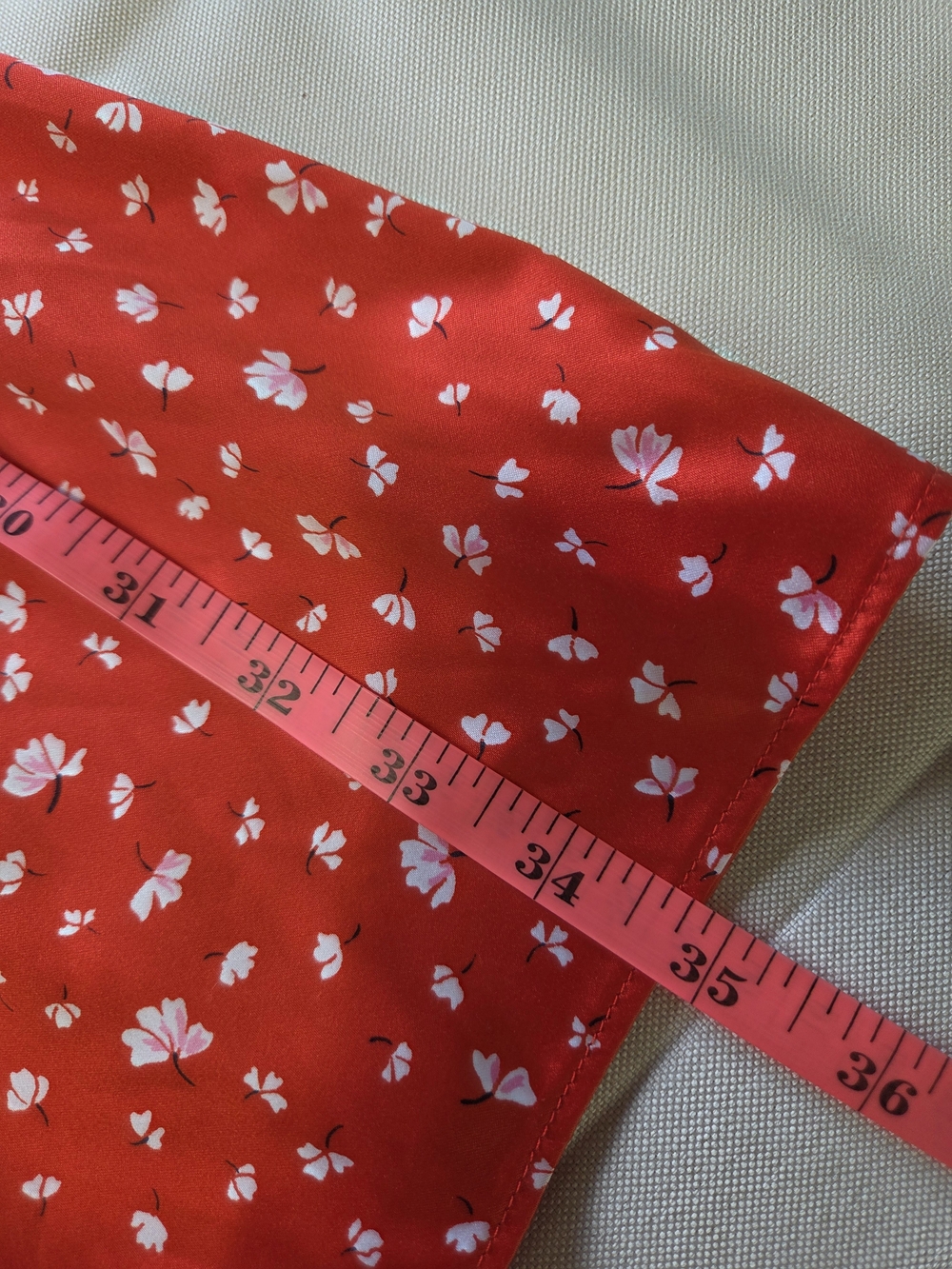 Draper James Red Floral Mini Dress Tie Waist Puff Sleeve Small - Picture 8 of 8